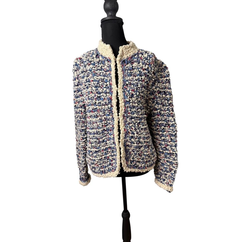 Vintage Estelle Gracer Art-to-Wear Handwoven Ragg Multicolor Cardigan‎